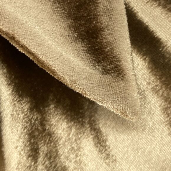 VINCE Top Womens XS Shiny Silk Velvet Shirt Button Front Long Sleeve Gold - Picture 7 of 13